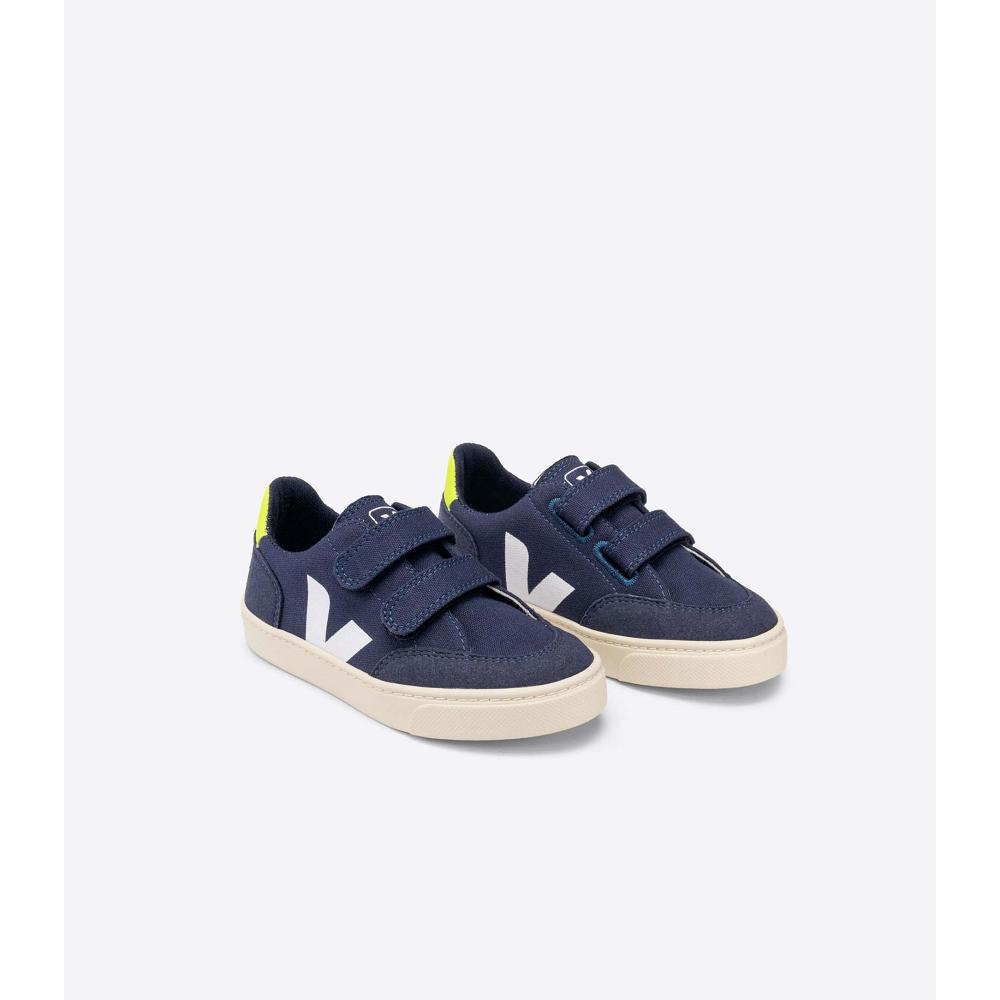 Veja V-12 CANVAS Kids' Shoes Blue | CA 805FDN